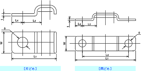 パイプクリップ 外形寸法図