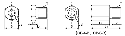 配管接続部品 コンプレッション・パーツ 外形寸法図