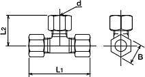 継手 鋼管用 外形寸法図