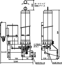 圧力進行作動型電動ポンプ　GMNH型　外形寸法図