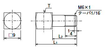 狹所配管用継手 外形寸法図