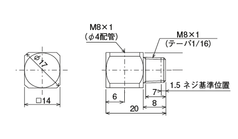 EA4 · EA6 · EAR 型（アダプター）
 外形寸法図