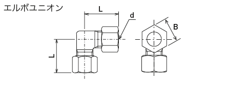 高圧継手（銅管用）
 外形寸法図