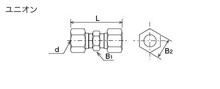 高圧継手（銅管用）
 外形寸法図