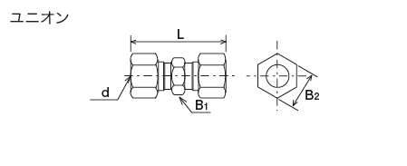 高圧継手（銅管用）
 外形寸法図