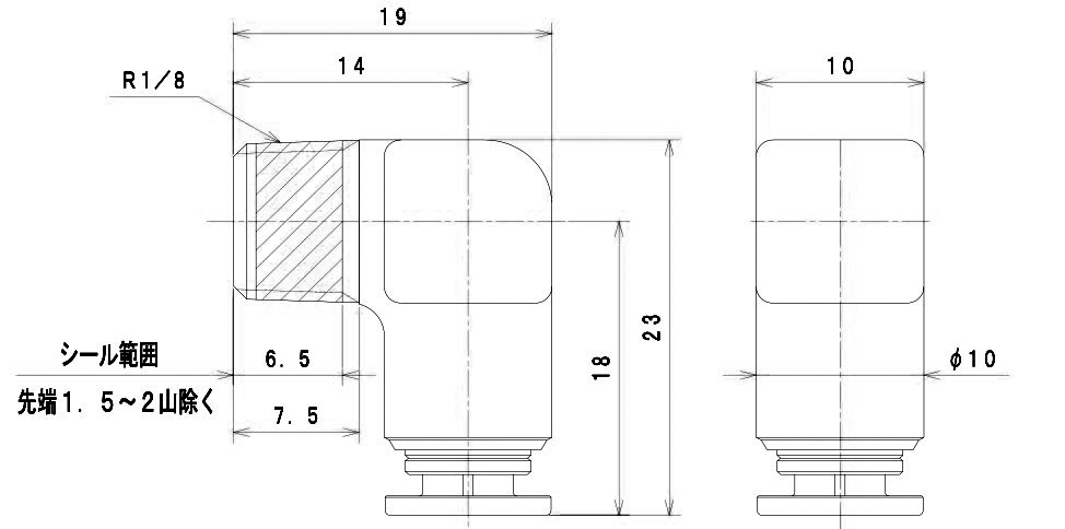 NA-05 · NA-08 型（ノズルアダプター） 外形寸法図