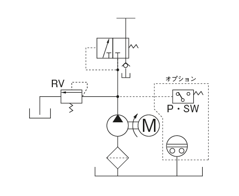 AMI-300S・AMI-1000S 型（電動間欠吐出型ギアーポンプ）
 ポンプ回路図